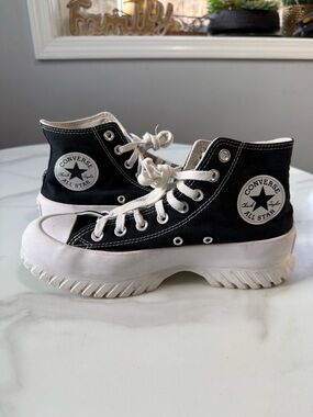 Converse Black & White High-Top Platform Sneakers